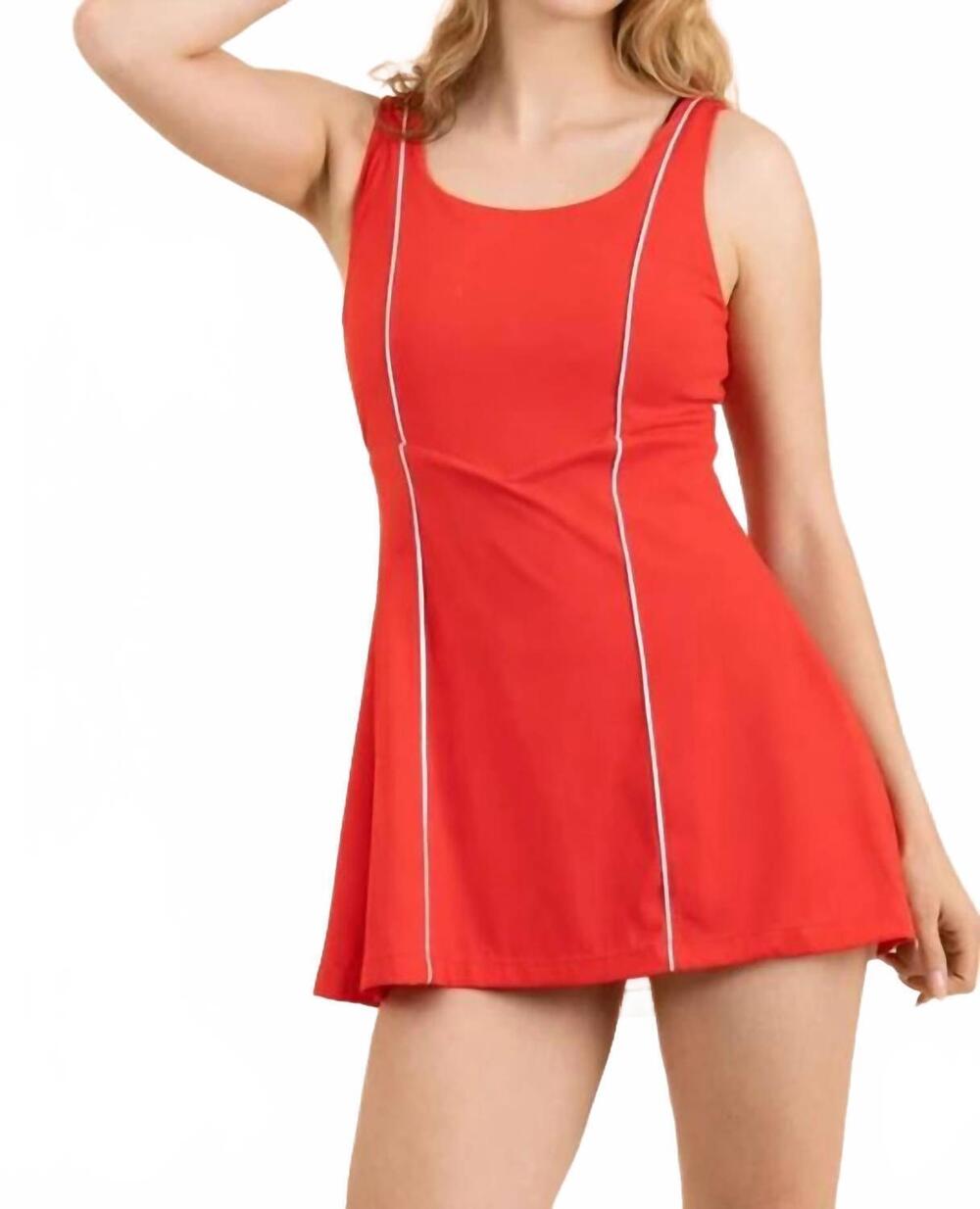 NEW VERY J movin’ and groovin’ activewear mini dress in tomato